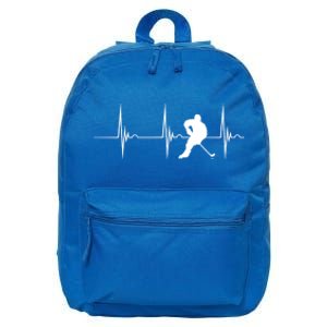 Ice Hockey Player Heartbeat Ekg Pulse Game Ice Hockey Funny Gift 16 in Basic Backpack