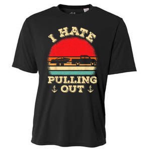 I Hate Pulling Out Retro Boating Boat Captain Cooling Performance Crew T-Shirt