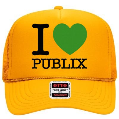 I Heart Publix High Crown Mesh Back Trucker Hat