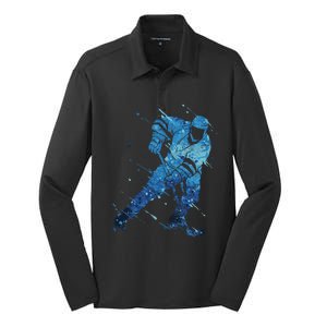 Ice Hockey Player Silk Touch Performance Long Sleeve Polo