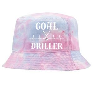 Ice Hockey Player Hockey Lover Goal Driller Hockey Heartbeat Gift Tie-Dyed Bucket Hat