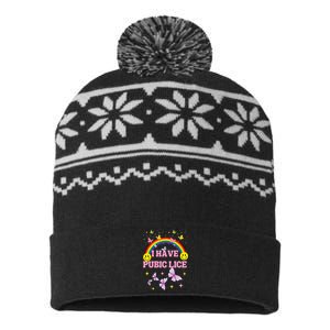 I Have Pubic Lice Funny Retro Offensive Inappropriate Meme USA-Made Snowflake Beanie