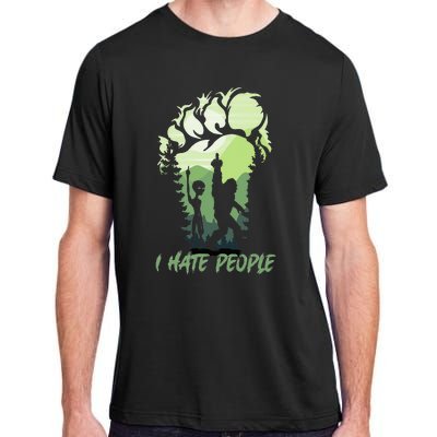 I Hate People Bigfoot Sasquatch Alien Lovers Men Women Funny Adult ChromaSoft Performance T-Shirt