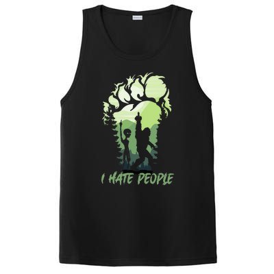 I Hate People Bigfoot Sasquatch Alien Lovers Men Women Funny PosiCharge Competitor Tank