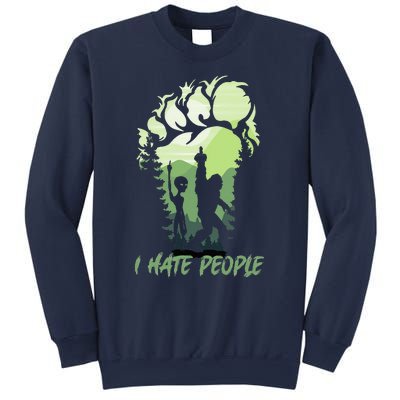 I Hate People Bigfoot Sasquatch Alien Lovers Men Women Funny Sweatshirt