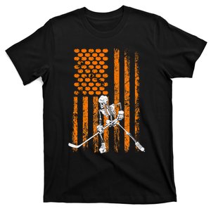 Ice Hockey Player Fan Gift Skeleton Halloween T-Shirt