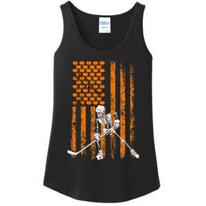 Ice Hockey Player Fan Gift Skeleton Halloween Ladies Essential Tank