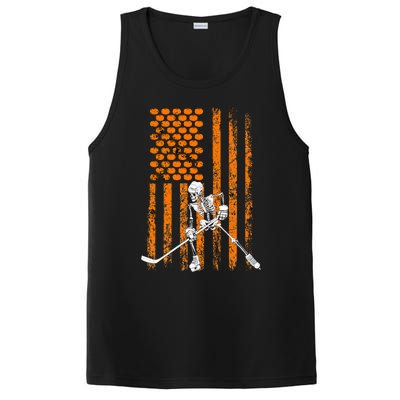 Ice Hockey Player Fan Gift Skeleton Halloween PosiCharge Competitor Tank