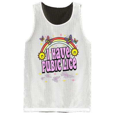 I Have Pubic Lice Funny Retro Offensive Inappropriate Mesh Reversible Basketball Jersey Tank