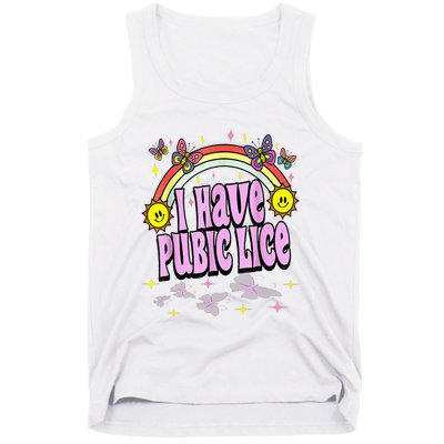 I Have Pubic Lice Funny Retro Offensive Inappropriate Tank Top