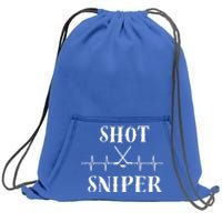 Ice Hockey Player Hockey Lover Shot Sniper Hockey Heartbeat Funny Gift Sweatshirt Cinch Pack Bag