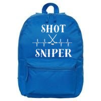 Ice Hockey Player Hockey Lover Shot Sniper Hockey Heartbeat Funny Gift 16 in Basic Backpack