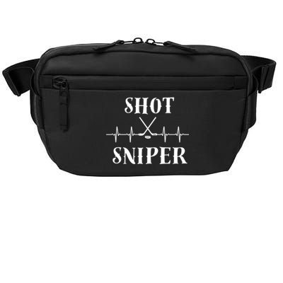 Ice Hockey Player Hockey Lover Shot Sniper Hockey Heartbeat Funny Gift Crossbody Pack