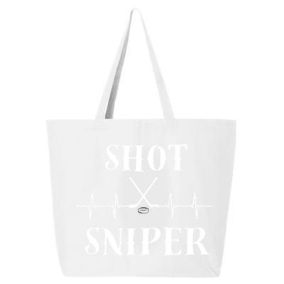 Ice Hockey Player Hockey Lover Shot Sniper Hockey Heartbeat Funny Gift 25L Jumbo Tote