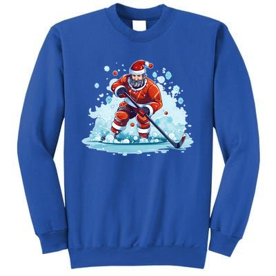 Ice Hockey Player Santa Design Christmas Ice Hockey Gift Sweatshirt