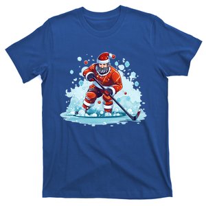 Ice Hockey Player Santa Design Christmas Ice Hockey Gift T-Shirt