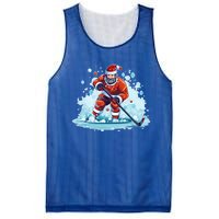 Ice Hockey Player Santa Design Christmas Ice Hockey Gift Mesh Reversible Basketball Jersey Tank