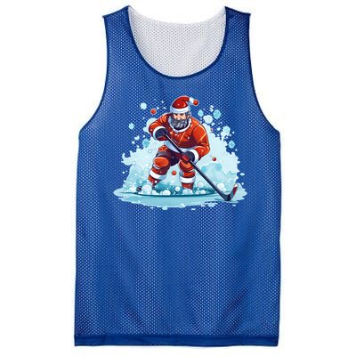 Ice Hockey Player Santa Design Christmas Ice Hockey Gift Mesh Reversible Basketball Jersey Tank