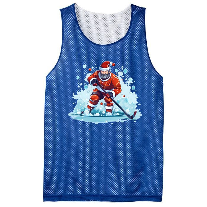 Ice Hockey Player Santa Design Christmas Ice Hockey Gift Mesh Reversible Basketball Jersey Tank