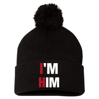 IM Him Prayed For A Man Like Him Christian Pom Pom 12in Knit Beanie