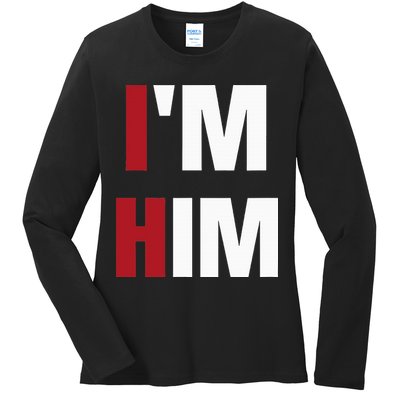 IM Him Prayed For A Man Like Him Christian Ladies Long Sleeve Shirt