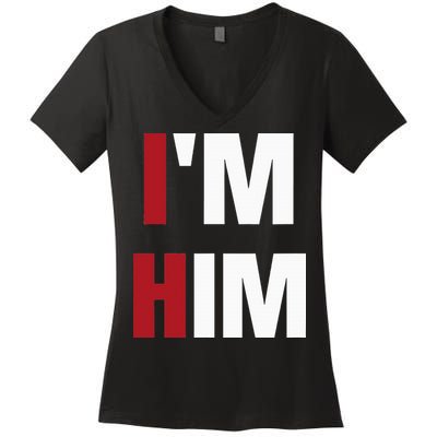 IM Him Prayed For A Man Like Him Christian Women's V-Neck T-Shirt