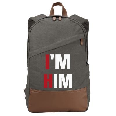 IM Him Prayed For A Man Like Him Christian Cotton Canvas Backpack