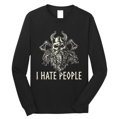 I Hate People Norse Mythology Viking Long Sleeve Shirt