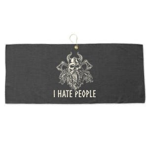 I Hate People Norse Mythology Viking Large Microfiber Waffle Golf Towel