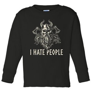 I Hate People Norse Mythology Viking Toddler Long Sleeve Shirt