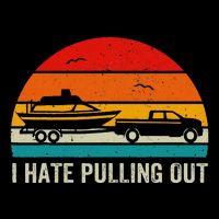 I Hate Pulling Out Retro Boat Captain Funny Boating Lovers Flat Bill Trucker Hat