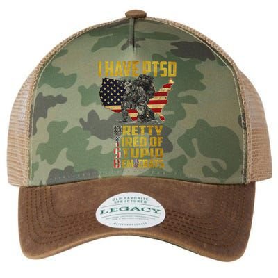 I Have PTSD Pretty Tired Of Stupid Democrats Legacy Tie Dye Trucker Hat