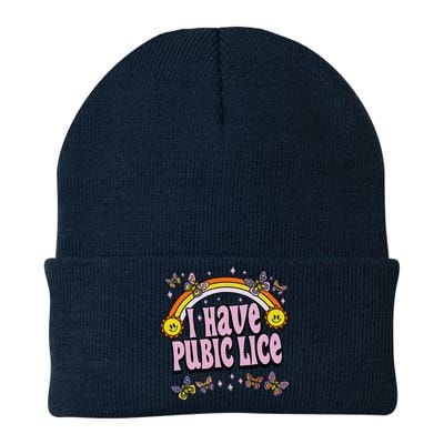 I Have Pubic Lice Funny Sarcastic Rainbow Knit Cap Winter Beanie