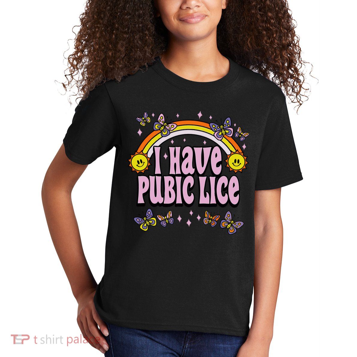 I Have Pubic Lice Funny Sarcastic Rainbow Kids T-Shirt