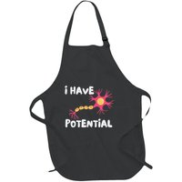 I Have Potential Brain Cell Funny Science Nerd Neuron Full-Length Apron With Pockets