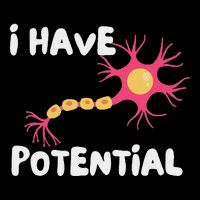 I Have Potential Brain Cell Funny Science Nerd Neuron Full-Length Apron With Pockets