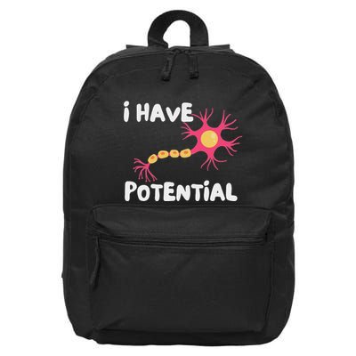 I Have Potential Brain Cell Funny Science Nerd Neuron 16 in Basic Backpack