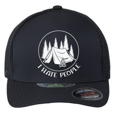 I Hate People I Love Camping Tent Camping Lover Flexfit Unipanel Trucker Cap