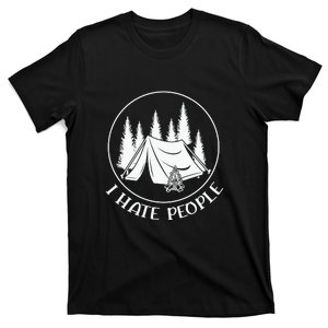 I Hate People I Love Camping Tent Camping Lover T-Shirt