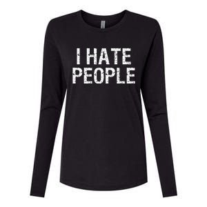 I HATE PEOPLE Womens Cotton Relaxed Long Sleeve T-Shirt