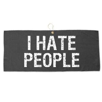 I HATE PEOPLE Large Microfiber Waffle Golf Towel