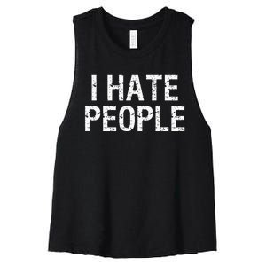 I HATE PEOPLE Women's Racerback Cropped Tank