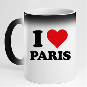 I Heart Paris First Name I Love Personalized Stuff 11oz Black Color Changing Mug