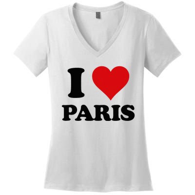 I Heart Paris First Name I Love Personalized Stuff Women's V-Neck T-Shirt