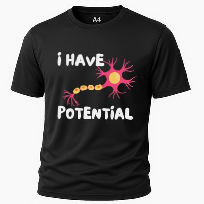I Have Potential Brain Cell Funny Science Nerd Neuron Cooling Performance Crew T-Shirt