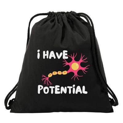 I Have Potential Brain Cell Funny Science Nerd Neuron Drawstring Bag