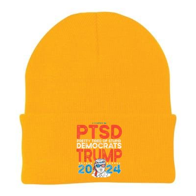 I Have Ptsd Pretty Tired Of Stupid Democrats Trump 2024 Knit Cap Winter Beanie