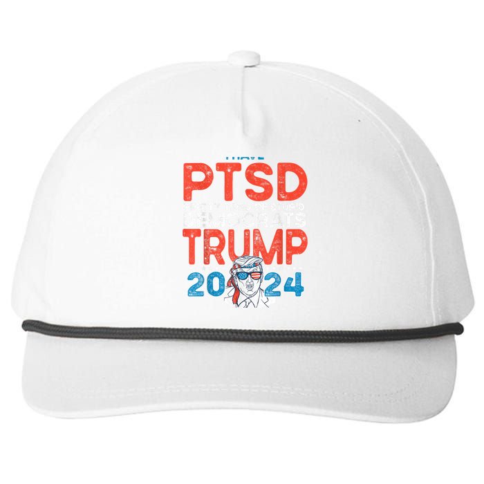 I Have Ptsd Pretty Tired Of Stupid Democrats Trump 2024 Snapback Five-Panel Rope Hat