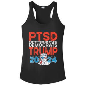 I Have Ptsd Pretty Tired Of Stupid Democrats Trump 2024 Ladies PosiCharge Competitor Racerback Tank