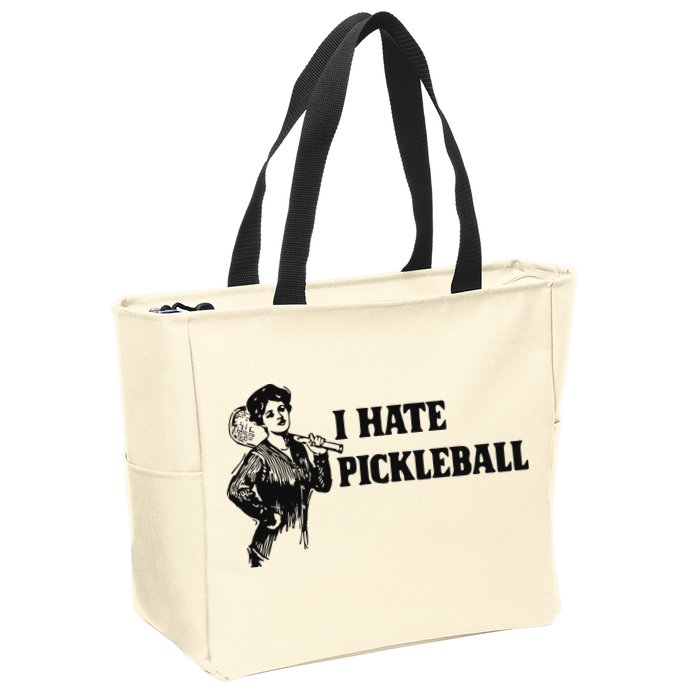 I Hate Pickleball Zip Tote Bag